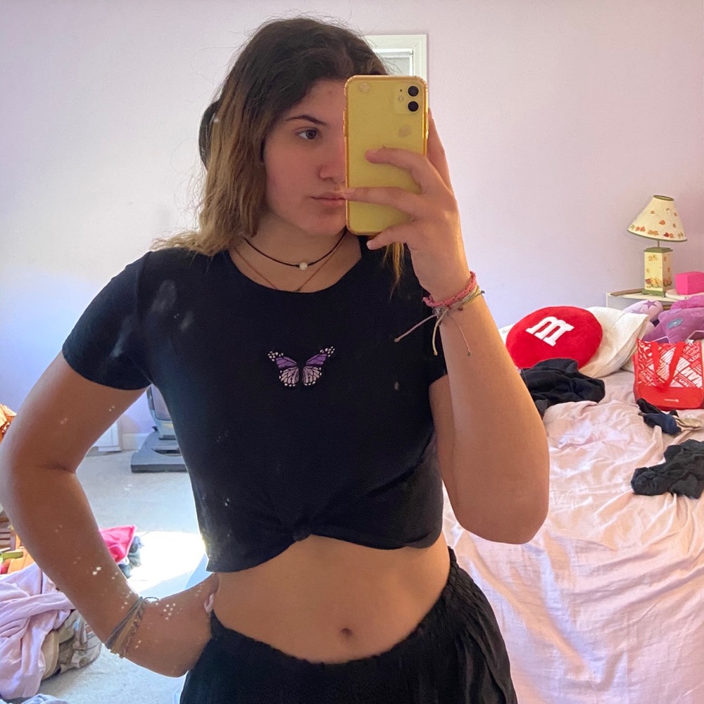 Butterfly patch shirt